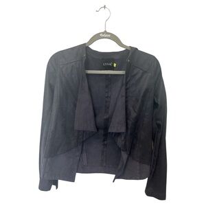 Lysse Black Open-Front Draped Blazer